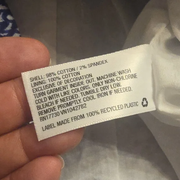 Lilly Pulitzer Blue Floral Mini Dress with White Lace Stripe - Picture 12 of 16